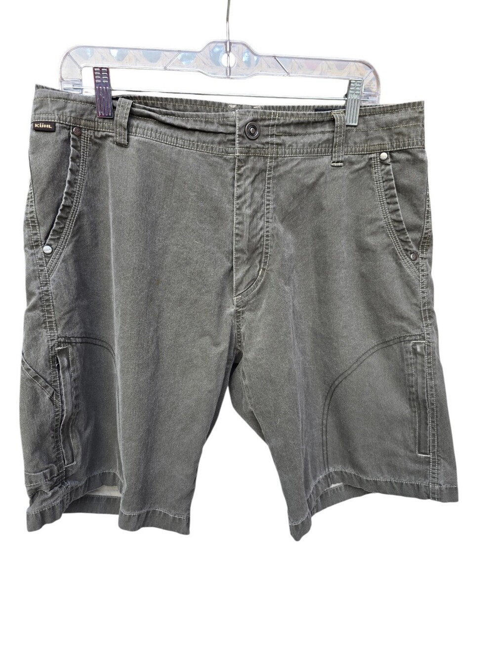Kuhl Ambush Cargo Hiking Shorts Vintage Patina Dye Size 34 Gray Color